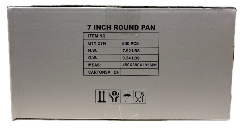 ALUMINIUM DISPOSABLE PAN - 7 INCH ROUND
